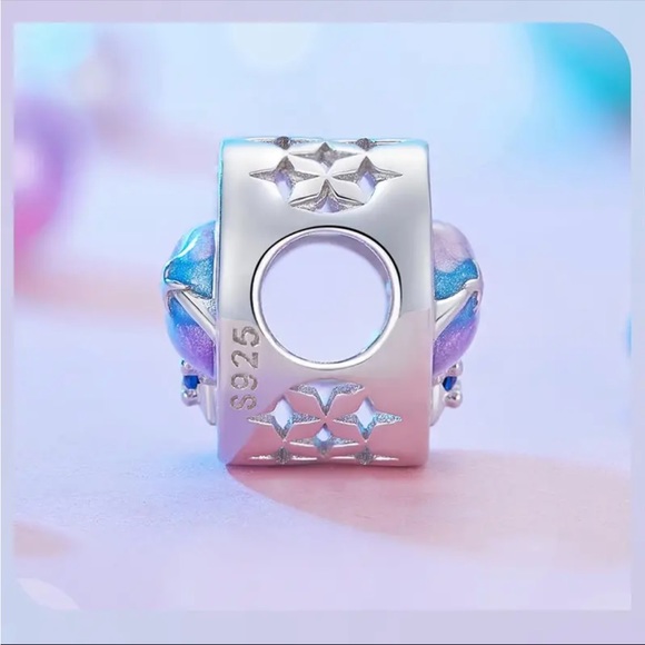 NEW 925 Sterling Silver Celestial Stars and Planet Charm & Silver Bracelet - Picture 3 of 4